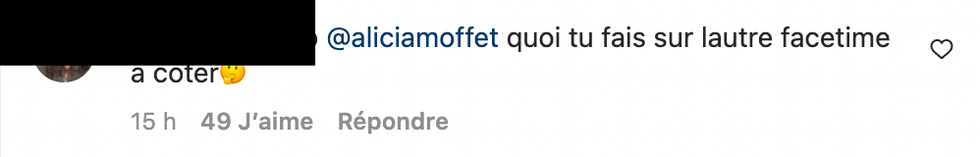 Commentaire sur Instagram.