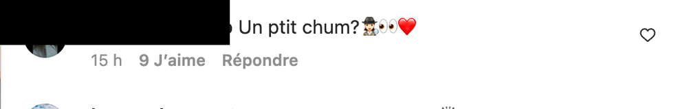 Commentaire sur Instagram.