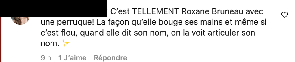 Commentaire sur Instagram.