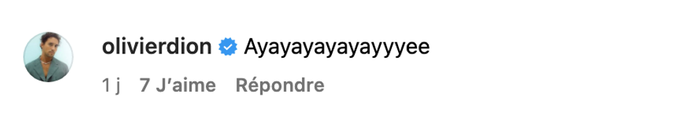 Commentaire sur Instagram.
