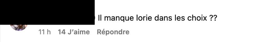 Commentaire sur Instagram.