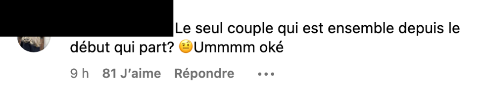 Commentaire sur Instagram.