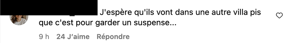 Commentaire sur Instagram.