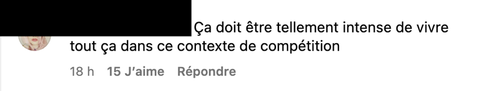 Commentaire sur Instagram.