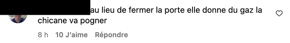 Commentaire sur Instagram.