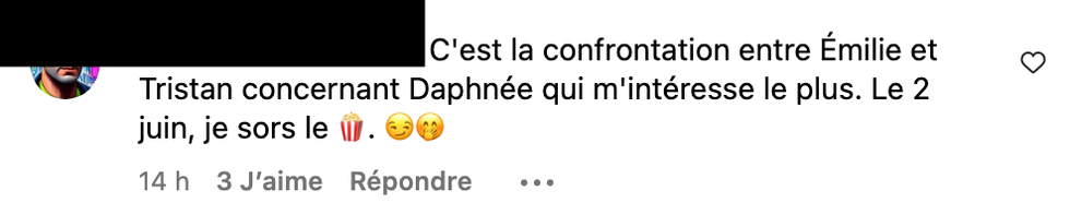 Commentaire sur Instagram.