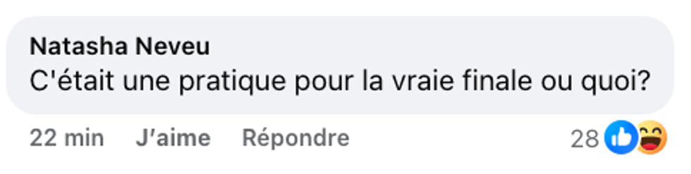 Commentaire sur la page Facebook d'Occupation Double Chypre.
