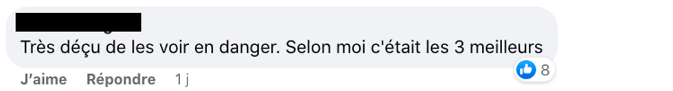 Commentaire sur le Facebook de Star Acad\u00e9mie TVA.