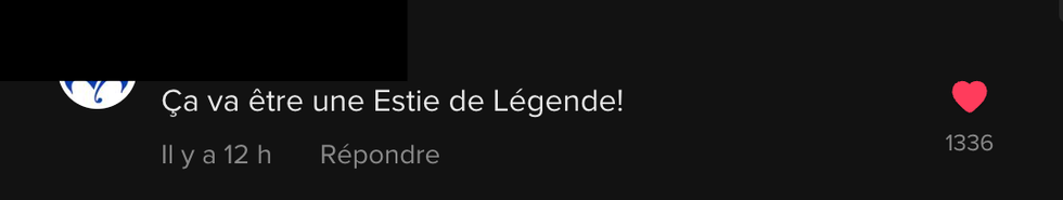 Commentaire sur Tiktok.
