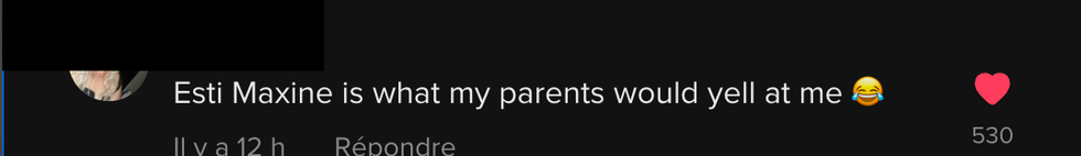 Commentaire sur TikTok.
