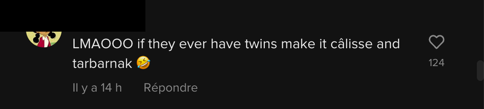 Commentaire sur TikTok.