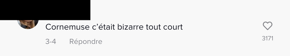 Commentaire sur TikTok.