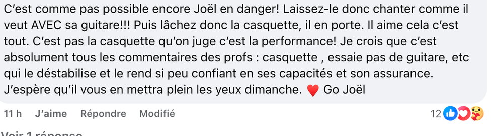 Commentaires du public sur la page Facebook de Star Acad\u00e9mie.