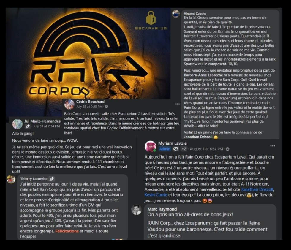 Commentaires Facebook sur RainCorp.