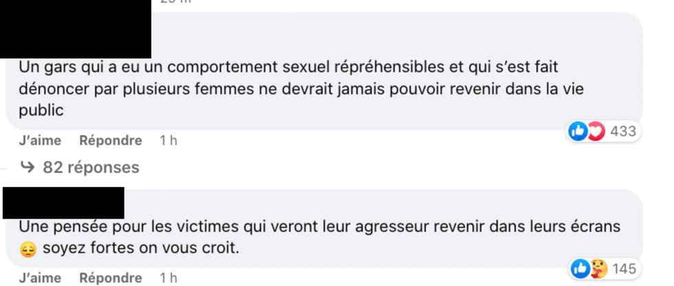Commentaires Facebook.