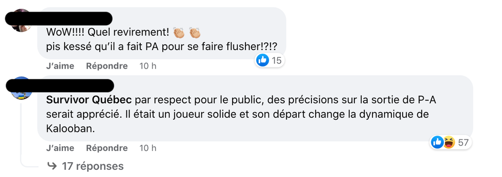 Commentaires Facebook.
