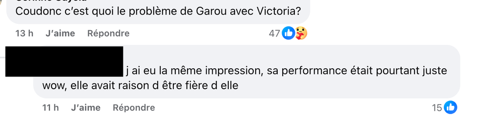 Commentaires laiss\u00e9s sous une publication de la page Star Acad\u00e9mie TVA sur Facebook.