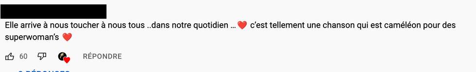 Commentaires sous le vid\u00e9oclip Partout de Roxane Bruneau.