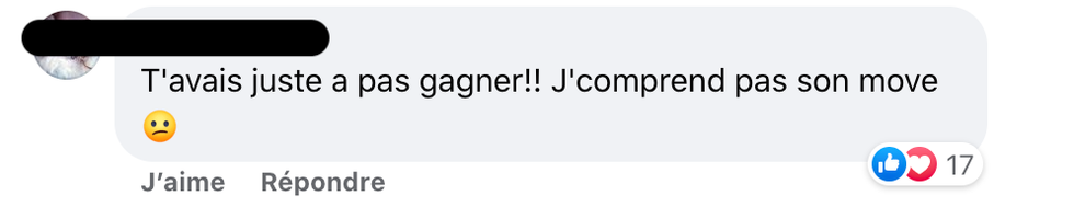 Commentaires sur Facebook.