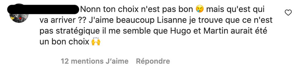 Commentaires sur Facebook.