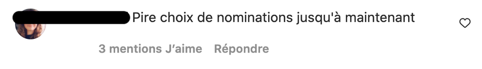 Commentaires sur Facebook.