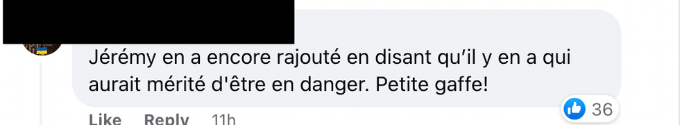 Commentaires sur Facebook.