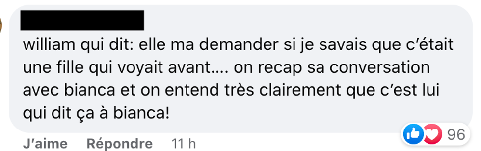 Commentaires sur Facebook.