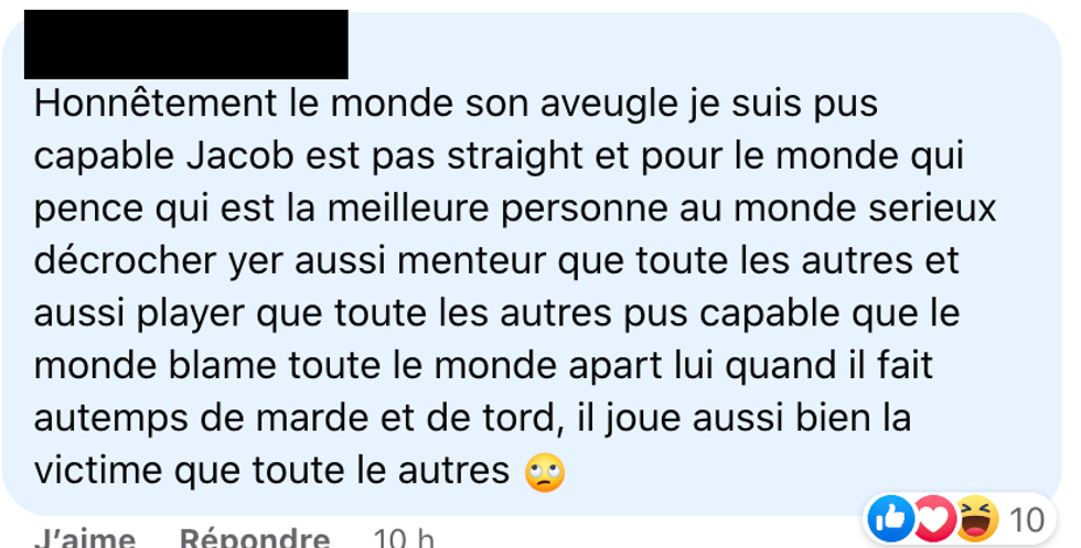 Commentaires sur Facebook.