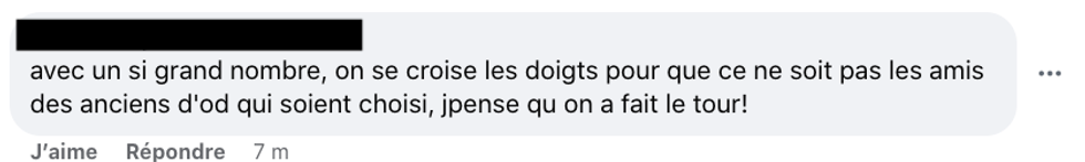 Commentaires sur Facebook.