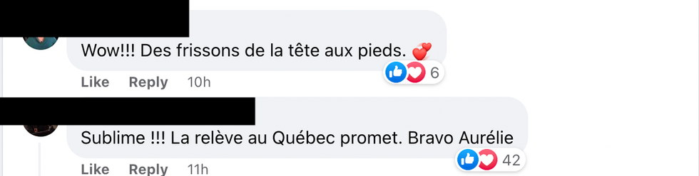 Commentaires sur Facebook.
