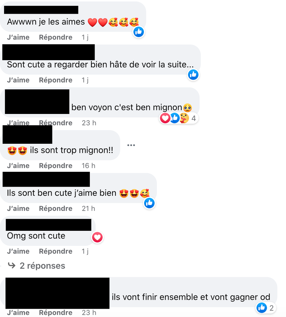 Commentaires sur Facebook.