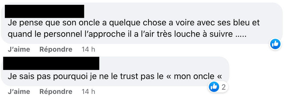 Commentaires sur Facebook.