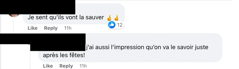 Commentaires sur Facebook.