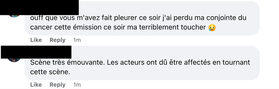Commentaires sur Facebook.
