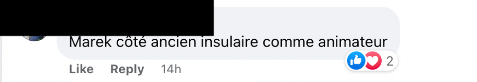Commentaires sur Facebook.