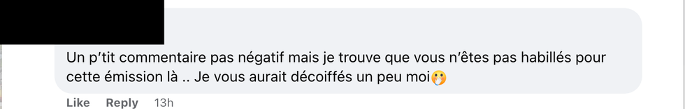 Commentaires sur Facebook.
