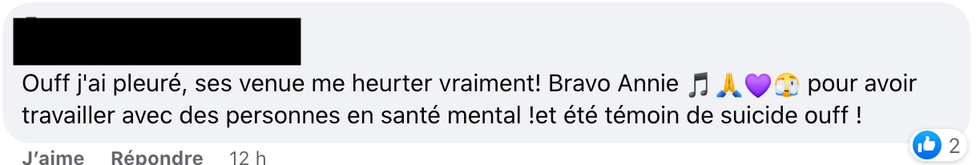 Commentaires sur Facebook.