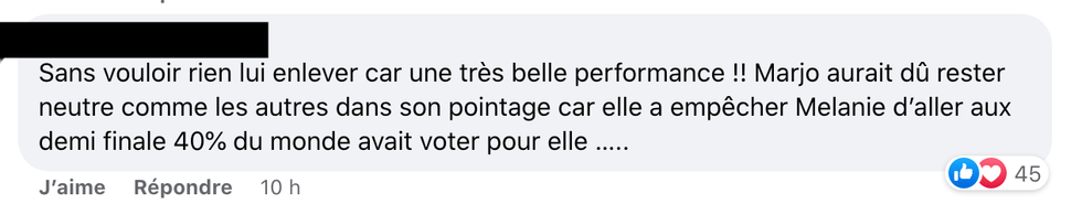 Commentaires sur Facebook.