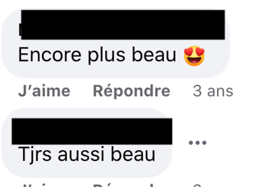 Commentaires sur Facebook.