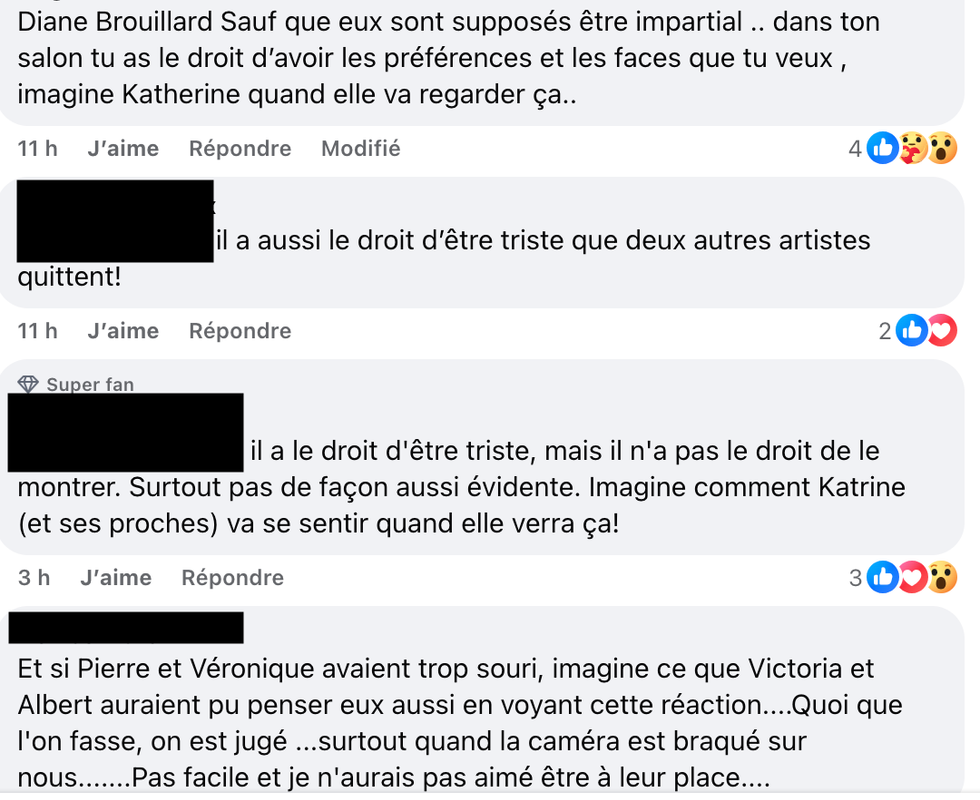 Commentaires sur Facebook.