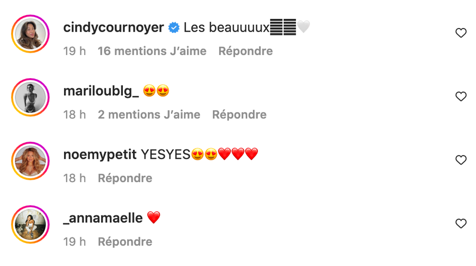 Commentaires sur Instagram.