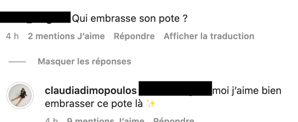 Commentaires sur Instagram.
