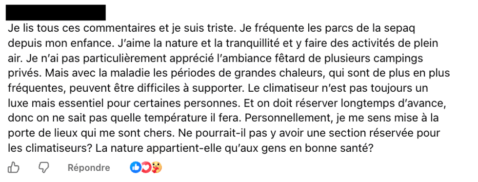 Commentaires sur les r\u00e9seaux sociaux par rapport aux nouvelles r\u00e8gles de la S\u00e9paq.