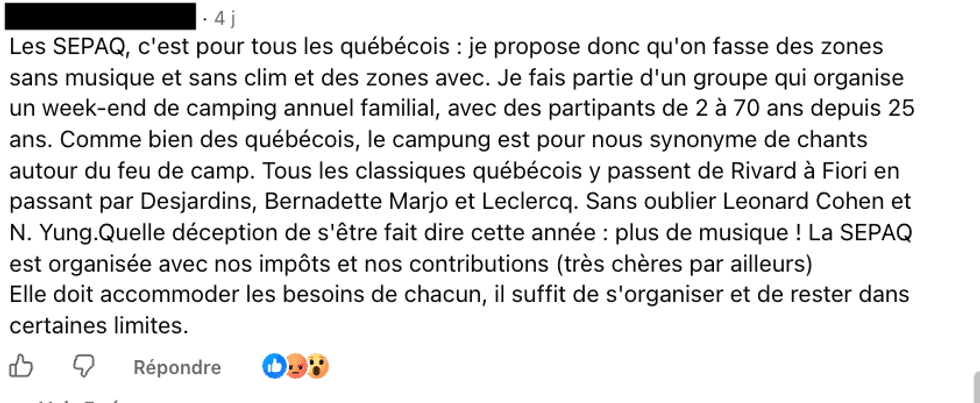 Commentaires sur les r\u00e9seaux sociaux par rapport aux nouvelles r\u00e8gles de la S\u00e9paq.