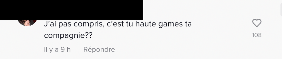 Commentaires sur Tiktok.