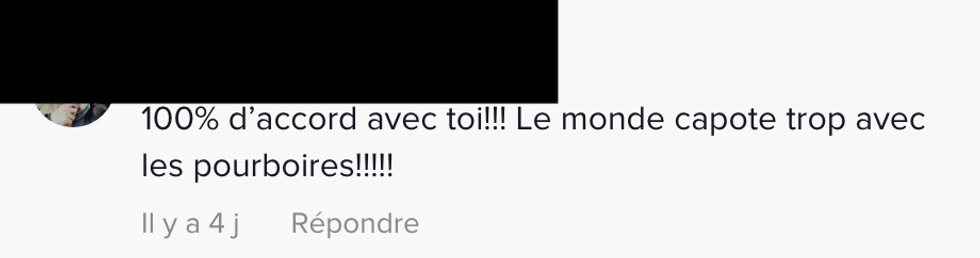 Commentaires sur TikTok.