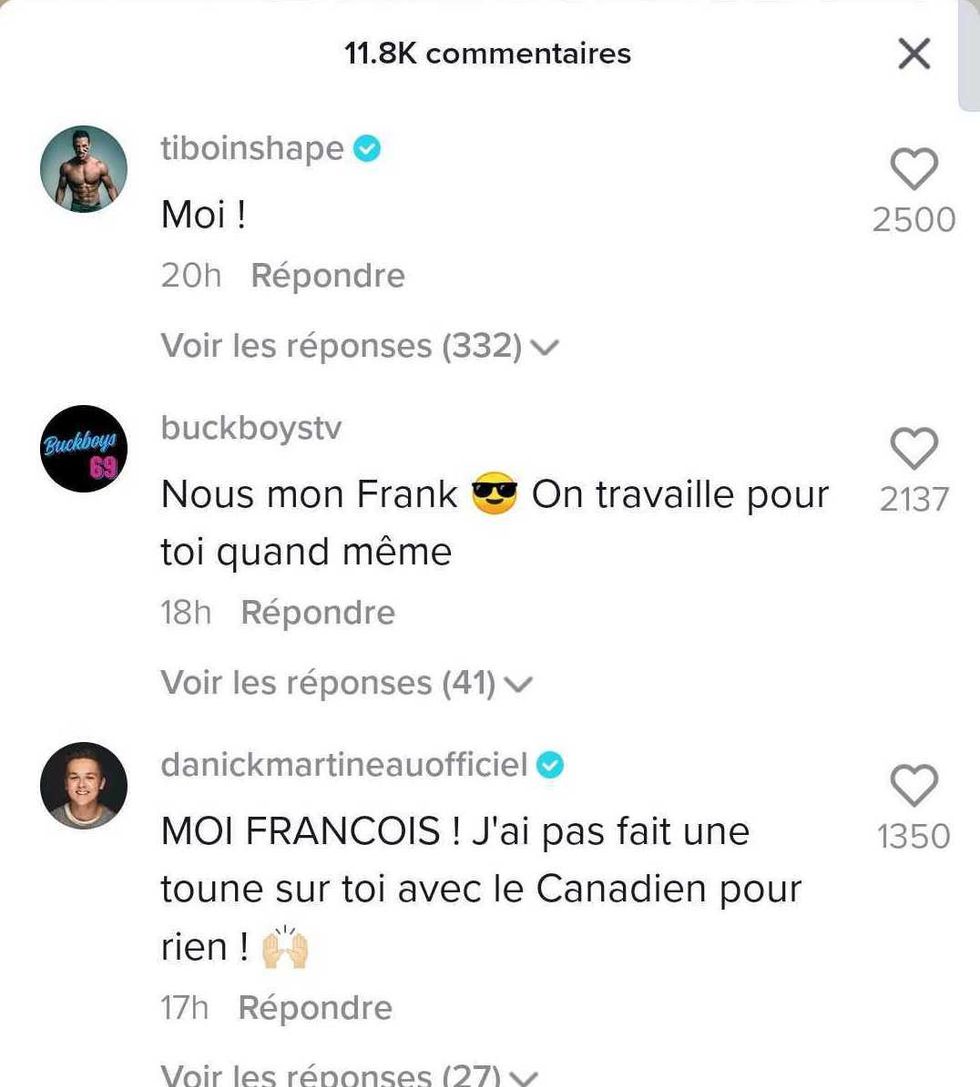 Commentaires sur un TikTok de Fran\u00e7ois Legault.