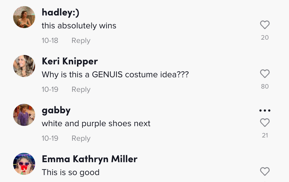 Comments on Nate Dufilho's viral TikTok video about his Justin Bieber costume.