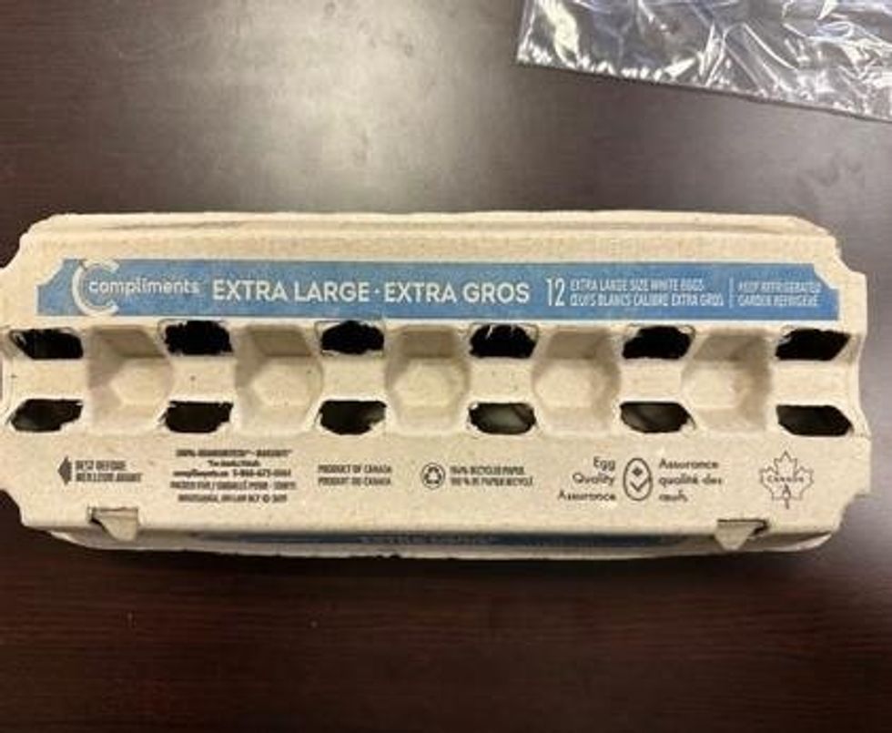 Compliments brand extra large white eggs.