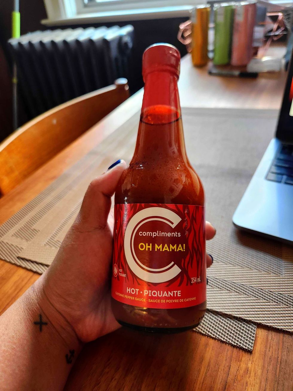 Compliments Oh Mama! Cayenne Pepper Sauce, 354 mL, $4.19 from FreshCo in Toronto.